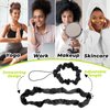 3 Pcs Adjustable Silk Hair Ties, Extra Long Silk Hair Scrunchies Non-Slip Black Headband for Women Highly Stretchable Fixed Satin Hair Band Suitable for Thick Curly Hair Natural Curls Fluffy Ponytails