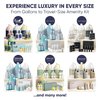Eco Botanics Amenity & Accessory Kit | 0.85 oz Travel Size Shampoo, Conditioner, Lotion, Body Wash, Body Bar, Cleansing Bar, Shave & Dental Sets, Make-Up Remover Wipes, & Vanity Kit | 1 set per case