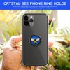 YINHEXI Phone Ring Holder Finger Kickstand, Cell Phone Ring Holder Finger Grip 360 Degree Rotation, with Crystal Stone Enamel Bee (Blue)