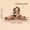 Hair Clips Tortoiseshell Claw Cellulose Acetate Jaw Clip Celluloid French Design 4.2'' Hair Barrettes Grip Leopard Print Clamps for Women Ladies Mother (3 Pack)