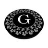 Fun Cell Phone Pop Up Holder,Cute White Floral Rose Letter G PopSockets Grip and Stand for Phones and Tablets