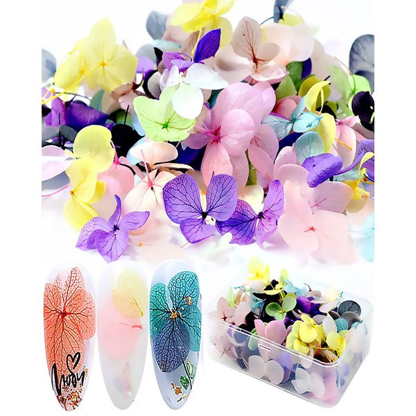 Dry Flowers for Nails,Dried Flowers for Nails,Naturaleza Muerta Flores para UñAs,Dried Hydrangea Flowers Nail Art Handmade Ornaments Decorative Dried Flowers Embossed Boxed Hydrangea Flowers