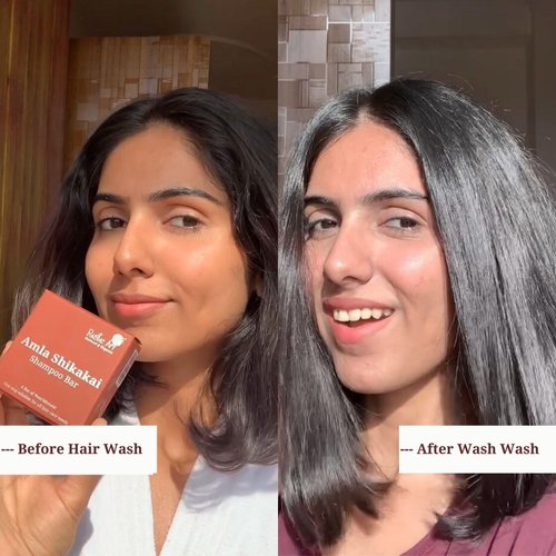 Rustic Art Amla Shikakai Organic Shampoo Bar | Methi (Fenugreek), Ginger, Mango Butter | Reduces hair fall, detangles | Sulphate & Paraben Free, Natural & Organic | 2.65 Oz