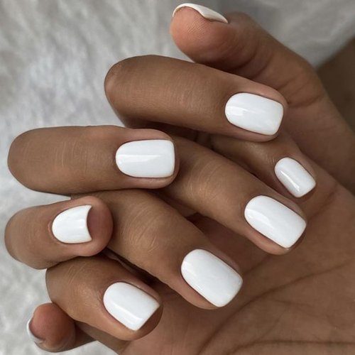 GLAMERMAID Press on Nails Extra Short Squoval, Spring Summer Light Pink Glue on Gel Nails, 24Pcs Glossy Round Reusable UV Finish Fake Nails Acrylic False Nails Manicure Kits for Women Gift