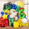 109PCS Red Blue Yellow Green Balloon Garland Arch Kit with and Question Mark Block Balloon, King Boo balloon, Super Star Balloons and for Video Game Mario Theme 6th Birthday Party Decorations