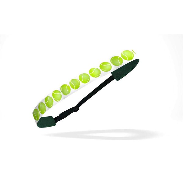 RAVEbandz!! Women's Adjustable Elastic Headbands (Sports Designs) - for Fashion or Workouts - Non Slip Velvet Lined 1 Inch (Tennis Balls)