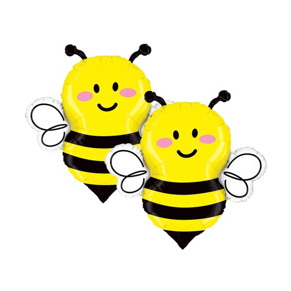 Set of 2 Adorable Yellow Bumblebee 34" Foil Party Balloons
