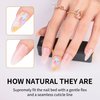 6 Packs (144 Pcs) Medium Press On Nails Almond False Nails with Designs Fake Nails with Glue On Nails Set Stick On Nails for Women and Girls…