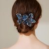 Mistofu 3.93Inch DIY Copper Wire Metal Hand-woven High-level design Barrettes Elegant Hair Accessories, Gifts for Women Girls (Misty blue)