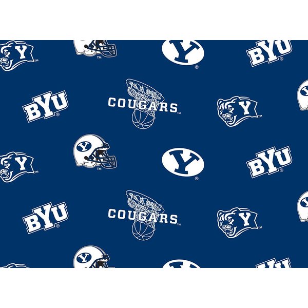 Brigham Young University Cougars Fleece Fabric - Sold By the Yard