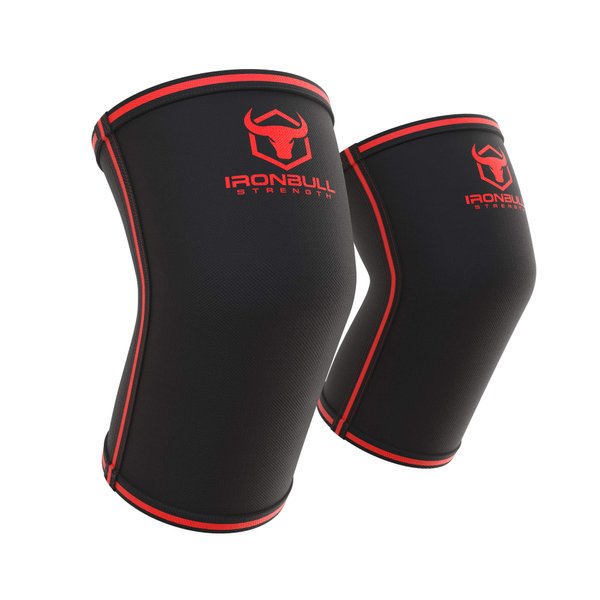 Elbow Sleeves 5mm (1 Pair) - High Performance Elbow Sleeve Support for Weightlifting, Weight Training & Powerlifting - Best Compression Straps - for Men and Women (Small, Black/Red)