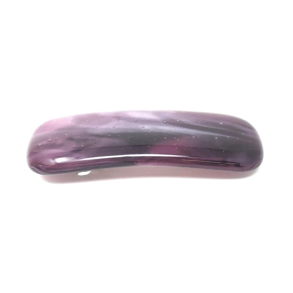 Raspberry Purple Swirl Fused Glass French Barrette