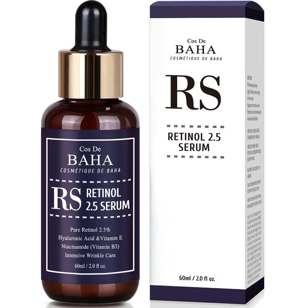 Retinol 2.5% Solution Facial Serum with Vitamin E - Facial Crepe Erase, Age Spot Remover, High Strength Solution for Face without a Prescription, 2 Fl Oz (60ml)