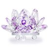 OwnMy Sparkle Crystal Lotus Flower Hue Reflection Feng Shui Home Decor with Gift Box (4 Inch/ 100MM Purple)