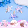 Amabro 6 Pcs Starfish Hair Clips, Glitter Sea Star Hair Barrettes Starfish Hair Accessories Sequins Snap Hair Clip Beach Sea Star Hairpins for Women Girls(Pink, Purple, White)