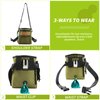 KHPR Dog Treat Training Pouch Easily Carries Pet Toys Kibble, Treats Built-in Poop Bag Dispenser 3 Ways to Wear Comes with a Foldable Silicone Bowl(Army Green)