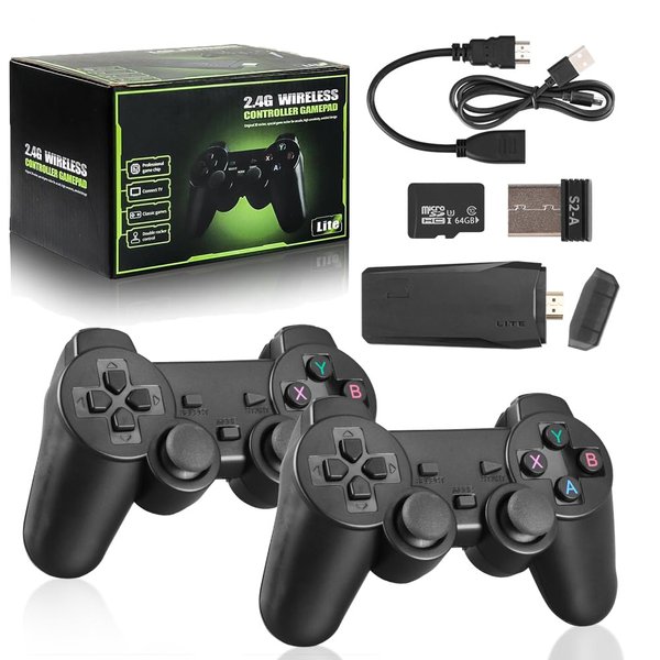 Retro Gaming Console, Plug and Play Video Game, Nostalgia StickGame, Wireless Retro Play Game Console Built in 20000+ Games, 4K HDMI Output, 9 Classic Emulators, with Dual 2.4G Wireless Controlle
