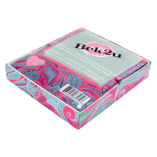 Arkwright Microfiber Makeup Remover Cloths - Pack of 5 - Soft Coral Fleece Reusable Makeup Towels with a Bag, Facial Wash Cloth for Bathroom, 7.5 x 15.5 in, Paisley