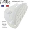 Camila Paris CP3213 French Hair Clip for Women for Thick Hair for Long Curly Wavy Hair, White, Girls Hair Claw Clips Jaw, Styling Big Claw Clip for Thick Hair, Strong Hold No Slip Grip, Made in France