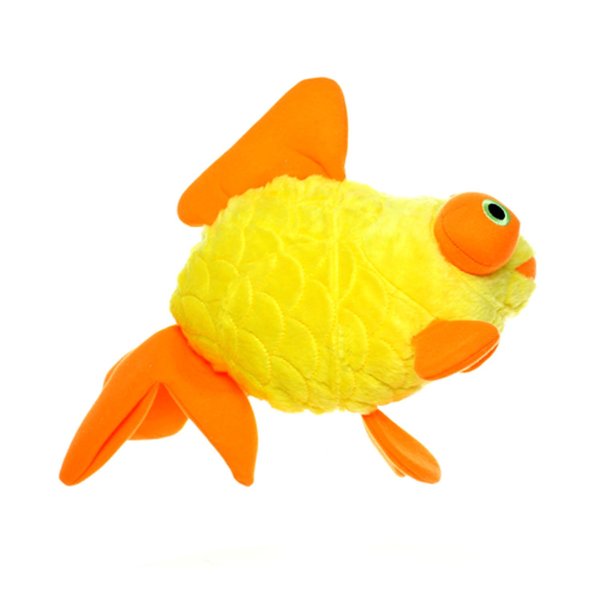 MIGHTY- Massive-Ocean-Goldfish-Squeaker-Multiple Layers. Made Durable, Strong & Tough. Interactive Play Dog Toy (Tug, Toss & Fetch). Machine Washable & Floats