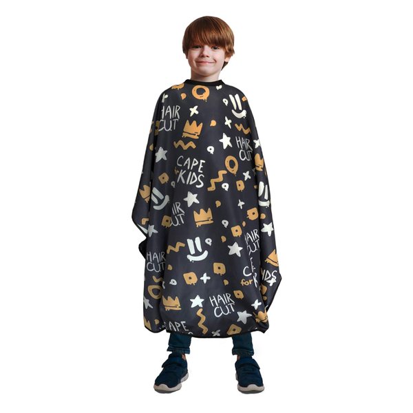 Pelocapa Barber Cape for Kids, Hair Cutting Cape with Velcro, Professional Salon Hairdressing Cape for boys, Waterproof & Light Weight & Machine Washable - 39”× 51”（Crown Pattern）