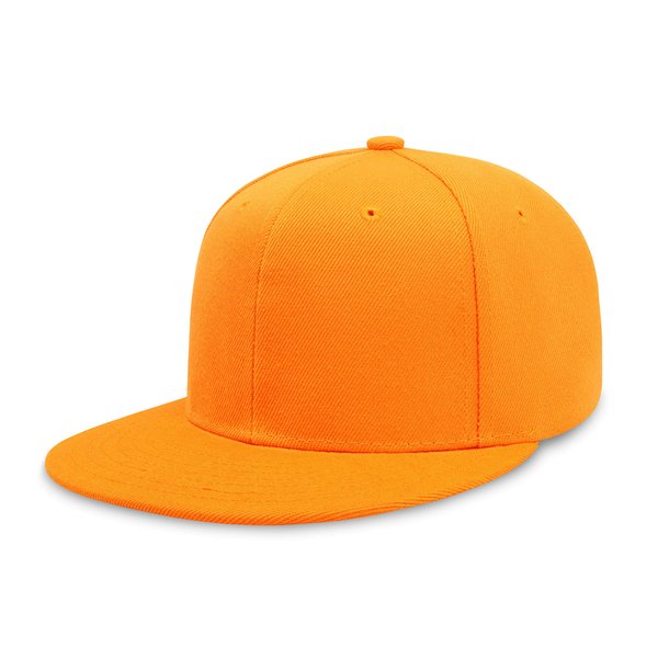 CHOK.LIDS Flat Bill Visor Classic Snapback Hat Blank Adjustable Brim High Top End Trendy Color Style Plain Tone Baseball Cap (Gold)