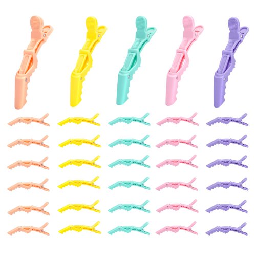 30 Pcs Alligator Hair Clip for Styling Sectioning - Salon Hair Clip for Thick Hair, Plastic Hair Styling Clip with Wide Teeth & Double-Hinged Design (Colorful)