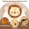 Naozinebi 60 Count Jungle Safari Birthday Party Plates Zoo Animal Disposable Paper Plates Safari Animals Themed Party Decorations Jungle Tableware for Baby Shower Favor Supplies