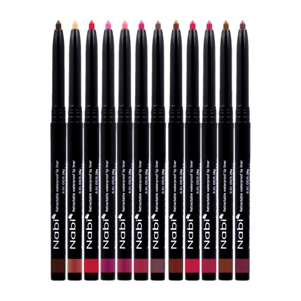Beauty Spot 12 Colors Retractable Waterproof Lip Liner Set, Roll It Up Auto Lip Pencil, Long Lasting Fade Resistant