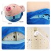 OTXKXBLP Active Moving Pet Plush Toy, Interactive Dog Toys Pet Bouncing Balls, USB Rechargeable Interactive Washable Cartoon Pig Plush Sound Electronic Dog Toy, Small Cute Squeaky Pig Dog Toy (Blue)