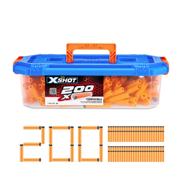 XSHOT Excel Universally Compatible Foam Darts Refill Dart Tub-Carry Case Series 2 (200 Darts)