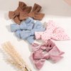 24 PCS Baby Girls Hair Bows Clips 4.5 inch Alligator Clips Tiny Barrettes Accessories for Fine Hair Infants Toddler Kids (One Size, Velvet bows)