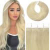 Lacer Hair Extensions Real Human Hair Tape in Platinum Blonde Seamless Double Sided Straight Natural Thick Hair Extensions Human Hair for Women 18 Inch 20pcs 50g