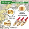 Litorange 1 Pack Lead-Free Brass Mini Ball Valve Shut Off Switch, 1/4 inch Compression by 1/4 Compression Fitting
