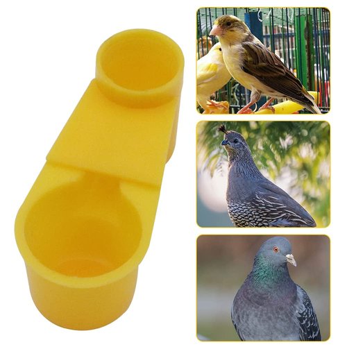 12Pcs Automatic Bird Drinker Feeder Plastic Soda Pop Water Bottle Cup or Pigeons Parrot Chicken Feeder Poultry Cage Cup Supplies (Yellow)