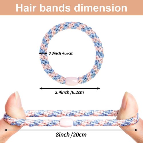 WILDREEDS 8Pcs Hair Ties for Thick Hair, Hair Tie Bracelet Ponytail Holders, Exceptionally Secure with Gentle Hold Hair Ties for Girls and Women Hair Accessories, Mixed Color 10