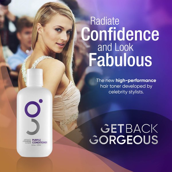 Purple Conditioner for Blonde Hair by GBG – 3min Mirror Shine Daily Restoration Mask Transforms Brassy, Yellow Dinge in Highlighted, Grey or Blonde Hair – MIT & Paraben Free Blue Hair Mask Toner 8oz
