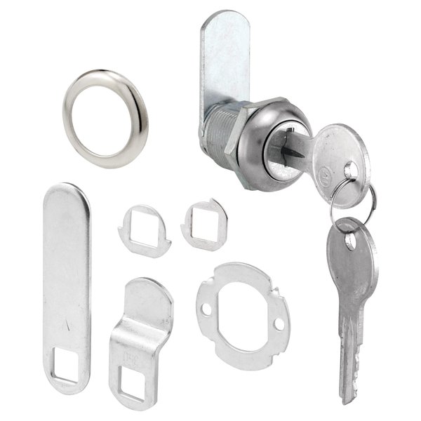 Defender Security U 9941 (Keyed Different) Drawer and Cabinet Lock – Secure Important Files and Drawers, 5/8 In., Diecast, Fits on 5/16 In. Max Panel Thickness, Stainless Steel (1 Kit)
