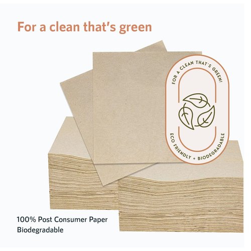 200 Eco Friendly Recycled Bar Biodegradable Napkins 5x5in Beverage Compostable