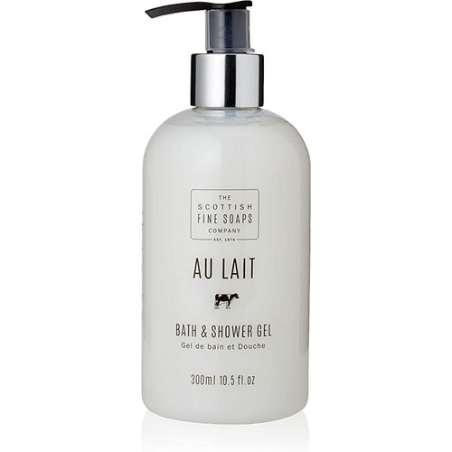 Scottish Fine Soaps Au Lait Bath & Shower Gel 300ml Pump Bottle
