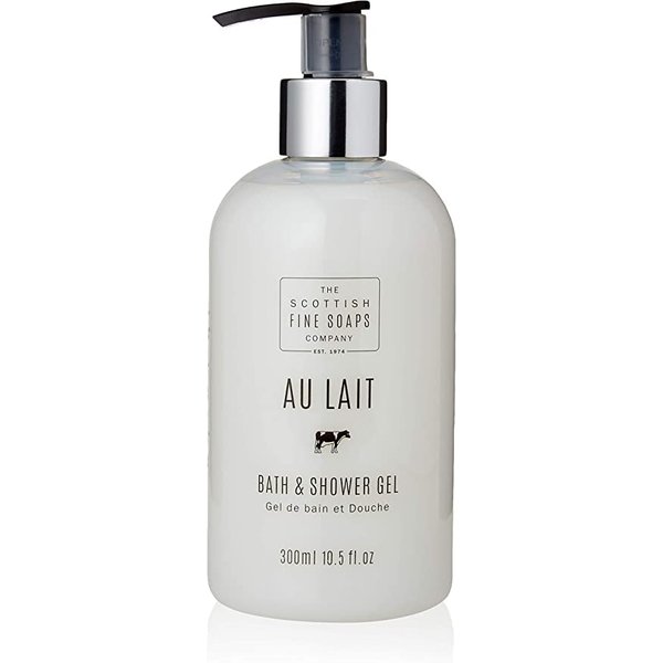 Scottish Fine Soaps Au Lait Bath & Shower Gel 300ml Pump Bottle