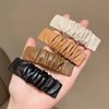 8Pcs Fashion PU Leather Hairpin Snap Hair Clips Rectangle Ruched BB Hair Clips Barrettes Hair Accessories for Women Ladies Girls, 4 Colors