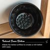 ROYAL SHAVE Ceramic Textured Shaving Bowl – Shave Soap & Shaving Cream Dish, Textured for Rich Lather (Black)