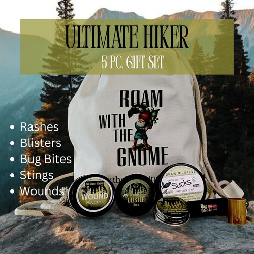 Serendipitous Summer Farms The Hairy Gnome- Epic Organic Hiker Ointments | 6 pc. Gift Set | Plastic Free | Made in The U.S.A. |
