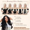 Hetto Tape in Hair Extensions Human Hair #1 Jet Black Tape in Hair Extensions Invisible 22 Inch Real Human Hair Tape in Extensions Seamless Double Sided 50g 20pcs
