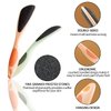 IAPPADORE 2 Packs Foot Pumice for Feet Double-Sided, Foot Scrubber Stone with Handle, Ergonomic Easy to Reach, Feet Scrubber with Fine-Grained Frosted Stones, for Callus Removal