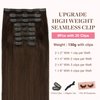 GOO GOO Clip in Hair Extensions Real Human Hair, 14inch 130g 9Pcs, 4A Chocolate Brown, Remy Human Hair Extensions Clip ins for Women, Natural Human Hair
