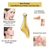 Amirce Face Massager Roller, 3D Roller Facial Massager and Gua Sha Massage Roller Tool Set for Women, Facial Skin Care Tools (Gold)