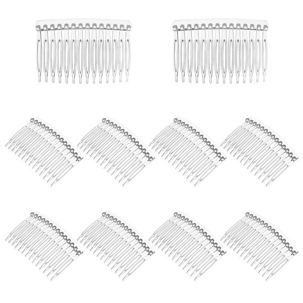 Uonlytech 10pcs 14 Teeth Plastic Hair Side Combs, Small French Teeth Hair Combs Hair Clip Combs Clear Barrettes Bun Holder for Women Bridal Wedding