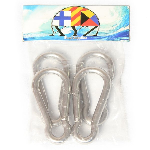 XYZ Boat Supplies® Stainless Steel 316, Spring Snap Hook, Carabiner, Set of 4 (5/16)